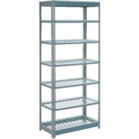 GLOBAL EQUIPMENT Heavy Duty Shelving 36"W x 24"D x 84"H With 7 Shelves - Wire Deck - Gray 717413